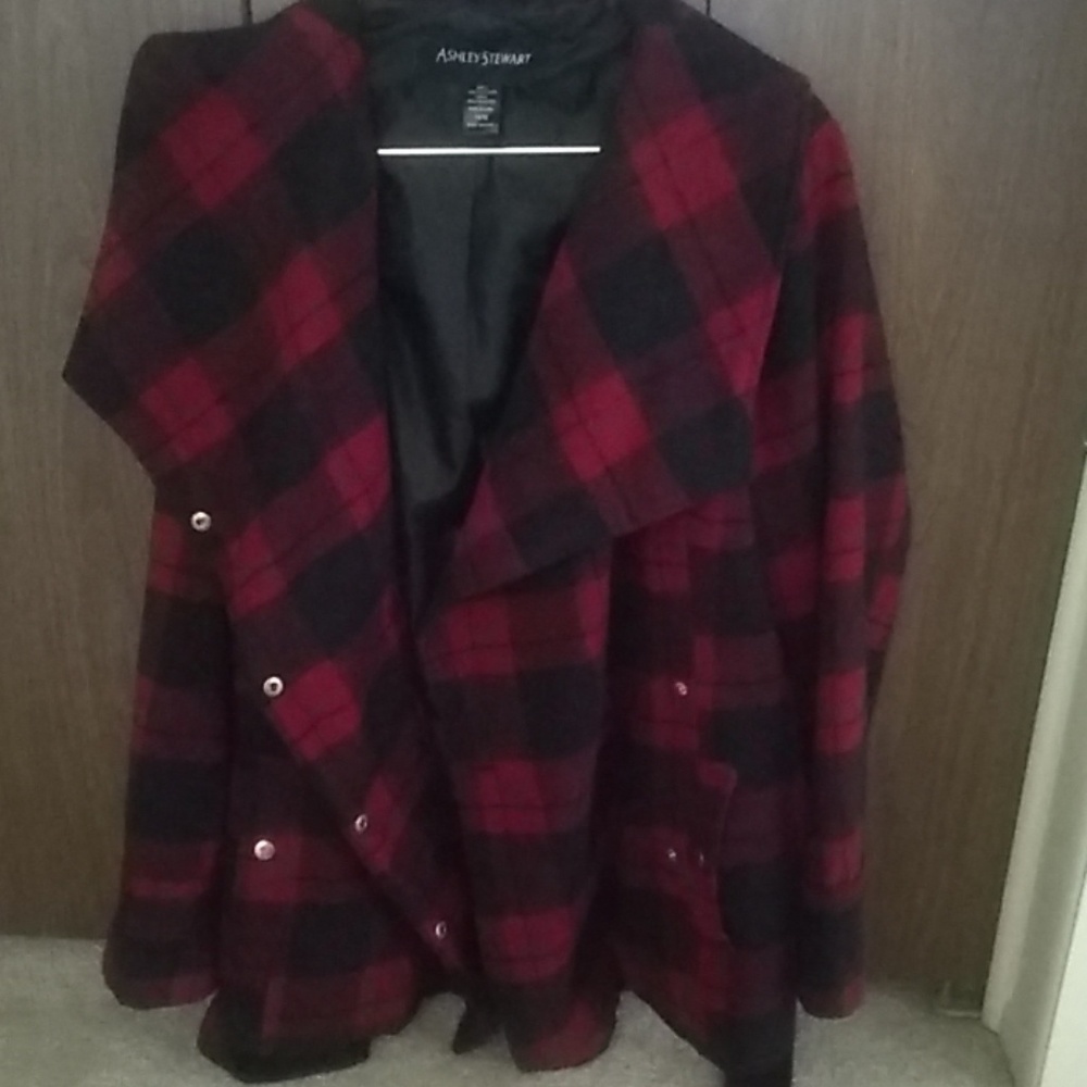 Plaid peacoat.